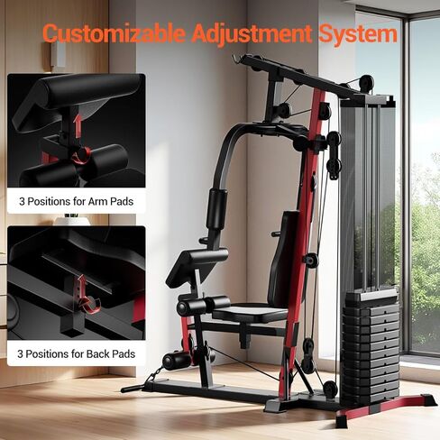 Home Gym System with 160LB Weight Stack, Multifunctional All-in-One Workout Station, Full Body Strength Training System in Kuwait