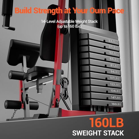 Home Gym System with 160LB Weight Stack, Multifunctional All-in-One Workout Station, Full Body Strength Training System in Kuwait