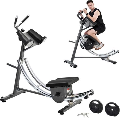 2025 Abdominal Exercise Machine for Commercial Use, Side Shaper Ab Machine Exercise Equipment, Foldable Abdominal Crunch Coaster for Home Use (Large,Black) in Kuwait