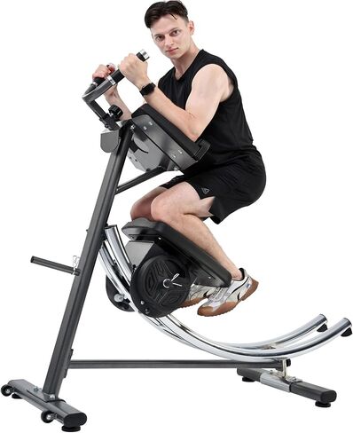 2025 Abdominal Exercise Machine for Commercial Use, Side Shaper Ab Machine Exercise Equipment, Foldable Abdominal Crunch Coaster for Home Use (Large,Black) in Kuwait