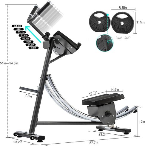2025 Abdominal Exercise Machine for Commercial Use, Side Shaper Ab Machine Exercise Equipment, Foldable Abdominal Crunch Coaster for Home Use (Large,Black) in Kuwait