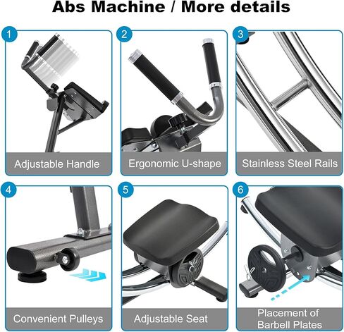 2025 Abdominal Exercise Machine for Commercial Use, Side Shaper Ab Machine Exercise Equipment, Foldable Abdominal Crunch Coaster for Home Use (Large,Black) in Kuwait
