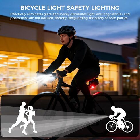 Super Bright Bike Lights for Night Riding, USB Rechargeable LED Bicycle Light with LCD Dispaly, NO Guess Power, High Power Waterproof Bike Headlight Front and Rear for Mountain Road Cycling in Saudi Arabia