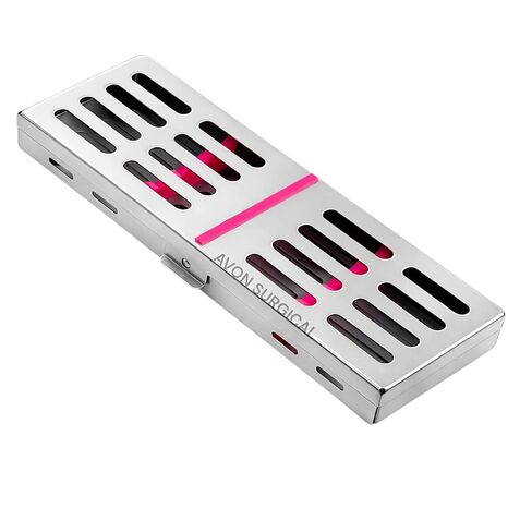 5 Ea Pink Sterilization Cassette Rack Tray for 5 Instruments German Grade Stainless Cynamed in Saudi Arabia