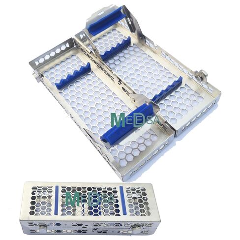 أشرطة تعقيم الأوتوكلاف للأسنان لـ 10 أدوات، رف كاسيت مزدوج للأدوات - كاسيت بتصميم جديد - الفولاذ المقاوم للصدأ الفرنسي - منظم الأدوات in Kuwait