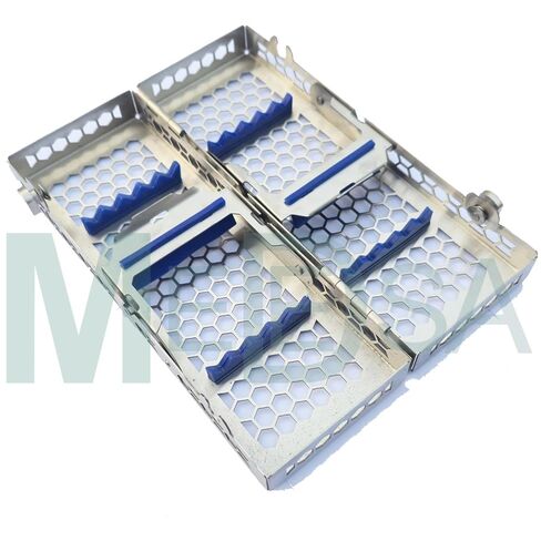 أشرطة تعقيم الأوتوكلاف للأسنان لـ 10 أدوات، رف كاسيت مزدوج للأدوات - كاسيت بتصميم جديد - الفولاذ المقاوم للصدأ الفرنسي - منظم الأدوات in Kuwait