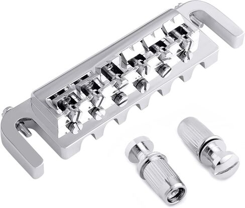Rubatone Adjustable Wraparound Guitar Bridge Combined bridge Tailpiece Compatible with Les Paul LP SG Style Electric Guitar Parts Accessories Chrome. in Kuwait