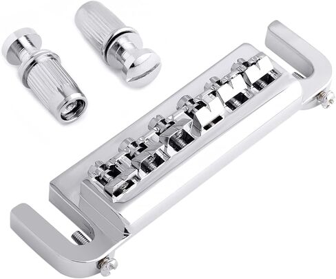 Rubatone Adjustable Wraparound Guitar Bridge Combined bridge Tailpiece Compatible with Les Paul LP SG Style Electric Guitar Parts Accessories Chrome. in Kuwait