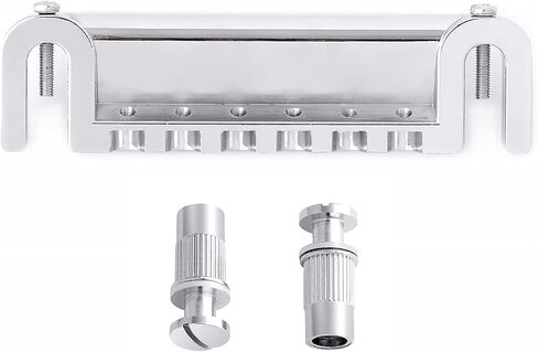 Rubatone Adjustable Wraparound Guitar Bridge Combined bridge Tailpiece Compatible with Les Paul LP SG Style Electric Guitar Parts Accessories Chrome. in Kuwait
