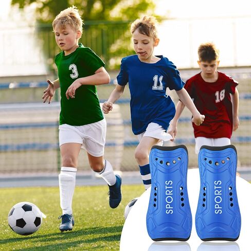Junkin 24 Pairs Youth Soccer Shin Guards Lightweight Breathable Child Calf Protective Gear Soccer Equipment Kids Shin Guards for Boys and Girls Children Teenagers(Medium) in Saudi Arabia