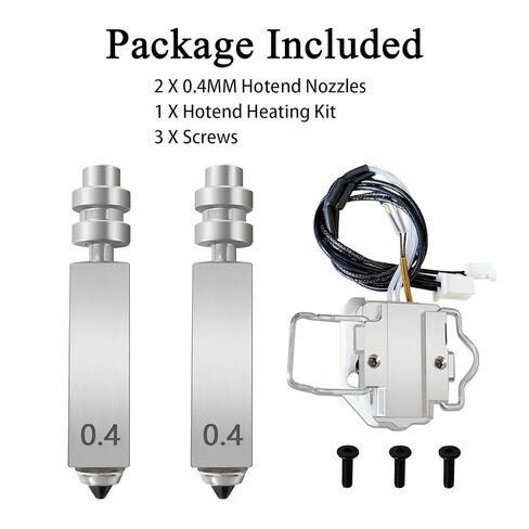 Heating Assembly Kit and 2PK 0.4MM Integrated Hardened Steel Nozzles for Kobra X Combo High Speed Nozzle Ceramic Zirconia Heat Insulation Block Heating Component Heat-Insulating Base Clip in Kuwait