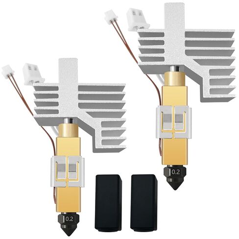 2PK 0.2MM CC2 Hardened Steel Ceramic Hotend for Centauri Carbon 2/CC2 Print Head Extruder Kit Hot End Heater Cartridge Silicone Cover Heating Block Accessory Replacement for Elegoo 3D Printer in Kuwait