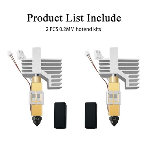 2PK 0.2MM CC2 Hardened Steel Ceramic Hotend for Centauri Carbon 2/CC2 Print Head Extruder Kit Hot End Heater Cartridge Silicone Cover Heating Block Accessory Replacement for Elegoo 3D Printer in Kuwait