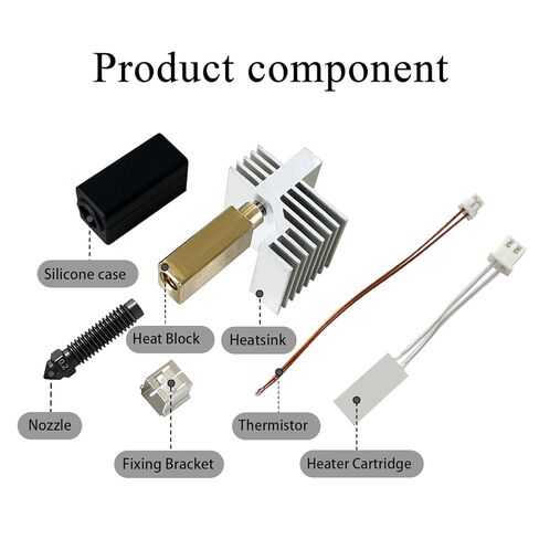 2PK 0.2MM CC2 Hardened Steel Ceramic Hotend for Centauri Carbon 2/CC2 Print Head Extruder Kit Hot End Heater Cartridge Silicone Cover Heating Block Accessory Replacement for Elegoo 3D Printer in Kuwait