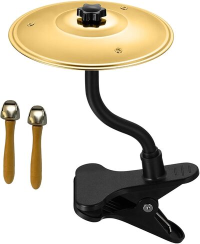 Clip-On Desktop Cymbal – Gold-Tone Desktop Percussion Gadget for Instant Stress Relief, Easy to Install, Fits Any Desk Edge Securely – A Fun Gift for Work or Study Breaks in Saudi Arabia