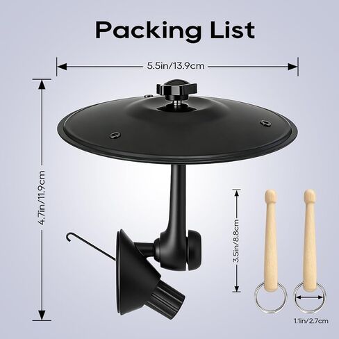 Car Crash Cymbal Vent - Clip On Mini Car Drum Cymbal, Black Adjustable Universal Fit for Most Vehicles, Crisp Metallic Sound Car Air Vent Accessory, Creative Gift for Drummers & Music Enthusiasts in Saudi Arabia