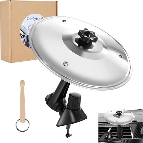 Car Cymbal Air Vent Drum: Mini Drum Set for Car Dash - Compact Car Crash Cymbal with Drum Stick - Fun Musical Car Accessory for Drummers Music Lovers (Black) in Kuwait