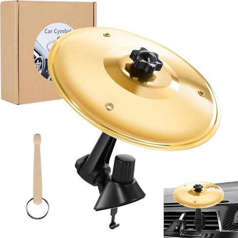 Car Cymbal Air Vent Drum: Mini Drum Set for Car Dash - Compact Car Crash Cymbal with Drum Stick - Fun Musical Car Accessory for Drummers Music Lovers (Black) in Saudi Arabia