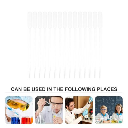 NUOBESTY 100pcs Disposable 3ml Plastic Transfer Pipettes with Graduation, Lab Safety Droppers for Liquid Transfer and Essential Oils, Science Experiment Eye Droppers for Laboratory Use in Saudi Arabia