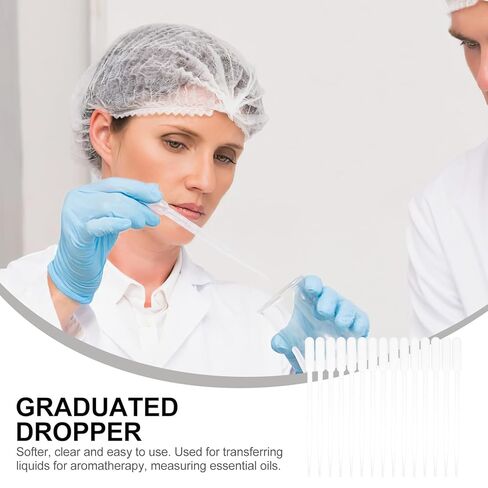 NUOBESTY 100pcs Disposable 3ml Plastic Transfer Pipettes with Graduation, Lab Safety Droppers for Liquid Transfer and Essential Oils, Science Experiment Eye Droppers for Laboratory Use in Saudi Arabia