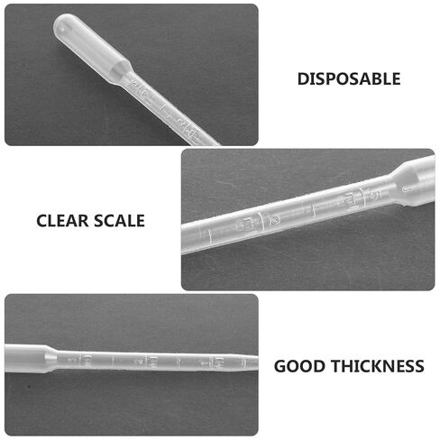 NOLITOY 100pcs 3ml Graduated Plastic Pipettes Transfer Dropper for Lab Experiments DIY Crafts Chemistry Liquid Dispensing Pasteur Pipettes in Saudi Arabia