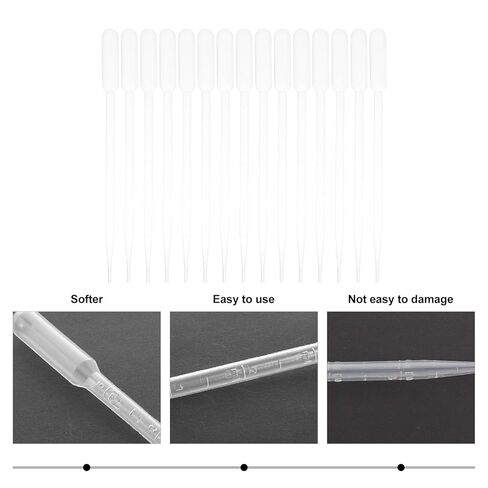 100pcs Disposable Plastic Pasteur Pipettes 3ml Graduated Scale for Laboratory and Essential Oil Transfer, Medicine Dropper for Scientific and Aromatherapy Use in Saudi Arabia