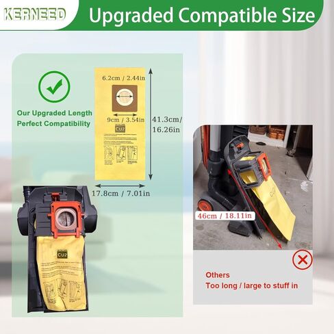 9 Pack AH10243 Vacuum Bags for Hoover Commercial Hushtone CU2 Upright Cleaners CH54013 CH54015 CH54113 CH54115#Part AH10243 in Kuwait