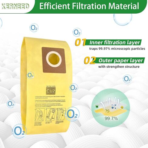 9 Pack AH10243 Vacuum Bags for Hoover Commercial Hushtone CU2 Upright Cleaners CH54013 CH54015 CH54113 CH54115#Part AH10243 in Kuwait