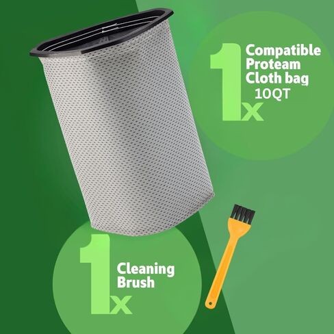 Replacement Filter Cloth Bag Compatible with ProTeam Super Coach Pro 10 and GoFit 10 – 10 Quart Triangular Vacuum Bags – Cloth Filter for Backpack Vacuum Bags Parts Accessories. in Kuwait