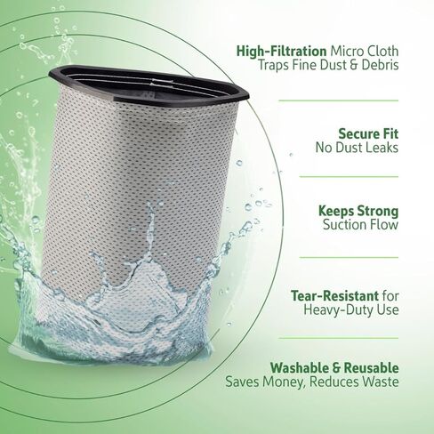 Replacement Filter Cloth Bag Compatible with ProTeam Super Coach Pro 10 and GoFit 10 – 10 Quart Triangular Vacuum Bags – Cloth Filter for Backpack Vacuum Bags Parts Accessories. in Kuwait