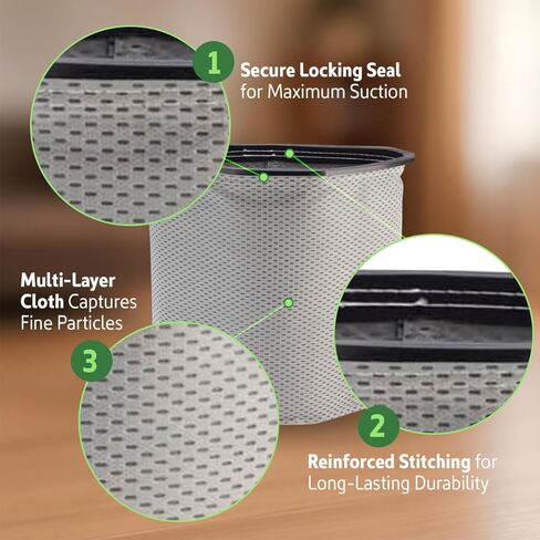 Replacement Filter Cloth Bag Compatible with ProTeam Super Coach Pro 10 and GoFit 10 – 10 Quart Triangular Vacuum Bags – Cloth Filter for Backpack Vacuum Bags Parts Accessories. in Kuwait