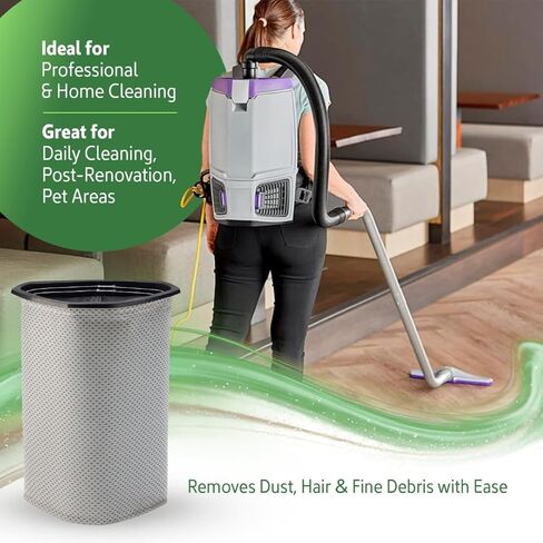 Replacement Filter Cloth Bag Compatible with ProTeam Super Coach Pro 10 and GoFit 10 – 10 Quart Triangular Vacuum Bags – Cloth Filter for Backpack Vacuum Bags Parts Accessories. in Kuwait