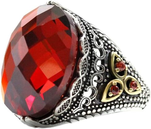 Artever S925 Sterling Silver Men's Gem Ring Fashion Ring Türkiye Style in Kuwait