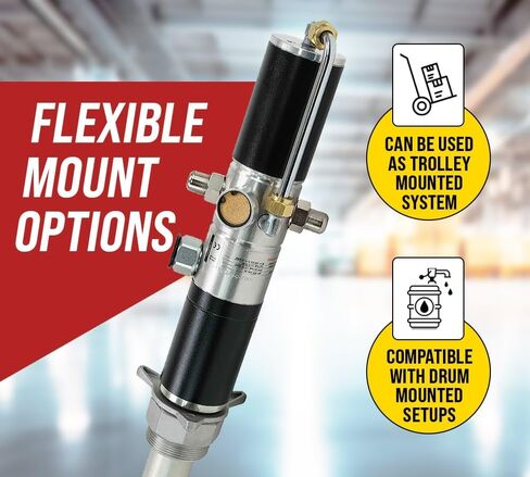 Mytee Products Air Operated Oil Pump for 55 gal (205 LTR) Drums | Ratio 3:1| 14 LPM / 3 GPM Air Operated Transfer Pump Double Action for SAE130 Oils in Kuwait