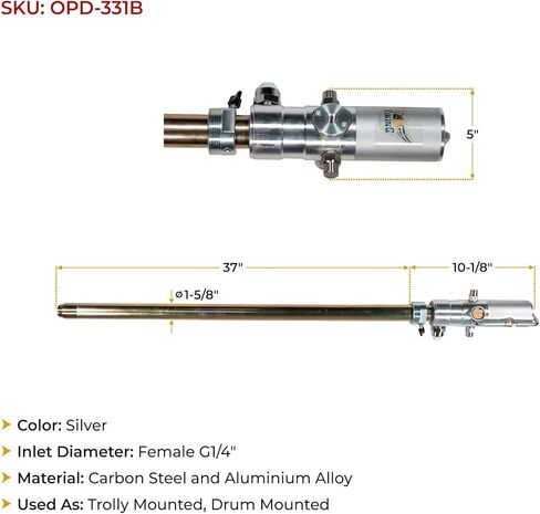 Mytee Products Air Operated Oil Pump for 55 gal (205 LTR) Drums | Ratio 3:1| 14 LPM / 3 GPM Air Operated Transfer Pump Double Action for SAE130 Oils in Kuwait