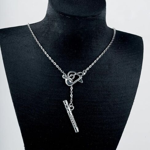 BLEOUK Flute Necklace Music Jewelry Musician Gift Player Flute Themed Lover Gift For Women in Kuwait