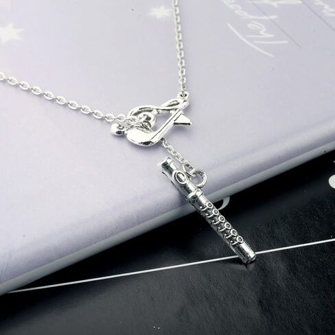 BLEOUK Flute Necklace Music Jewelry Musician Gift Player Flute Themed Lover Gift For Women in Kuwait