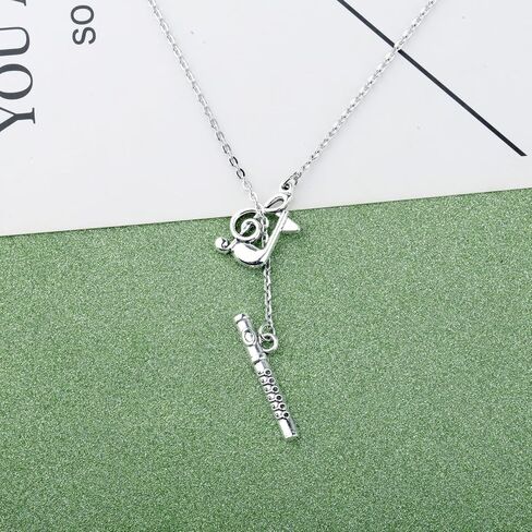 BLEOUK Flute Necklace Music Jewelry Musician Gift Player Flute Themed Lover Gift For Women in Kuwait
