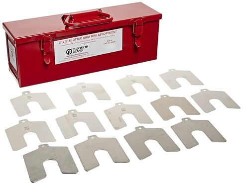 Precision Brand 130 Piece Size B 3" x 3" Stainless Steel Slotted Shim Mini Assortment in Saudi Arabia