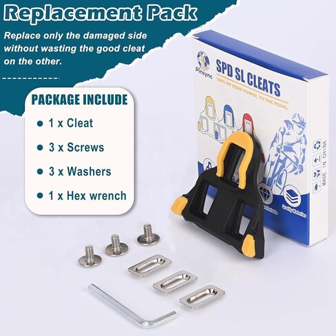 SPD SL Cleat 6° Float Spare, Durable Replacement Cleat Compatible with Shimano SPD-SL Pedals, Includes Mounting Hardware & Wrench for 3-Hole Cycling Shoes in Saudi Arabia