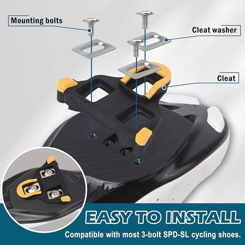 SPD SL Cleat 6° Float Spare, Durable Replacement Cleat Compatible with Shimano SPD-SL Pedals, Includes Mounting Hardware & Wrench for 3-Hole Cycling Shoes in Saudi Arabia