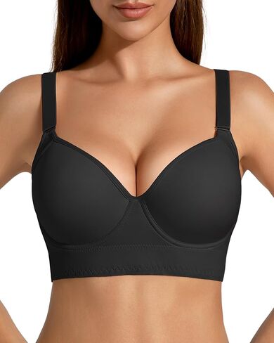 QDN Underwire Full Coverage Bra – Supportive, Comfortable Push Up Bra for Back Fat and Side Smoothing in Saudi Arabia