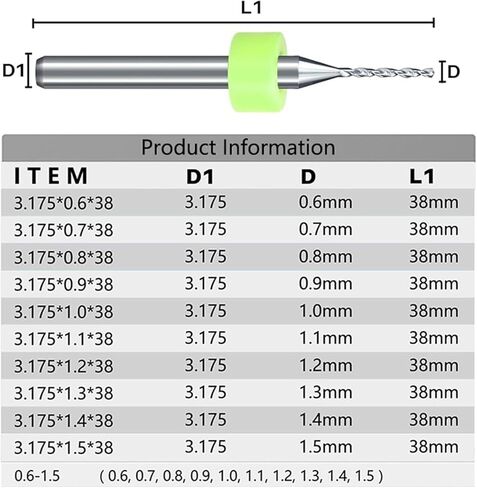 10Pcs Micro Diamond Tip Twist Drill Bits Set, Heavy Duty Diamond Drill for Glass Ceramic Tile Jewelry Drilling(1.3mm,1box(10pcs)) in Saudi Arabia