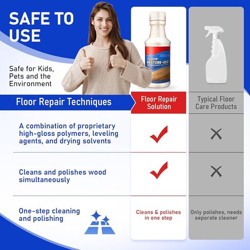 2PC Floor Restore Cleaner - Floor Restorer & Polish for Tile, Shine Wood, Laminate, Vinyl, Bamboo - Flooring Protection Agent in Saudi Arabia