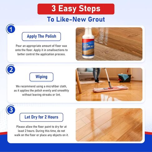 2PC Floor Restore Cleaner - Floor Restorer & Polish for Tile, Shine Wood, Laminate, Vinyl, Bamboo - Flooring Protection Agent in Saudi Arabia