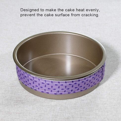 Cake Baking Tray Strips, 1pcs Purple Cotton - Polyester Band, 34.6x1.5in - Even Heat Distribution, Retention, and Crack Prevention for Home and Bakery Use in Saudi Arabia