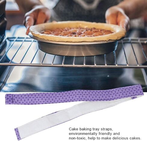 Cake Baking Tray Strips, 1pcs Purple Cotton - Polyester Band, 34.6x1.5in - Even Heat Distribution, Retention, and Crack Prevention for Home and Bakery Use in Saudi Arabia