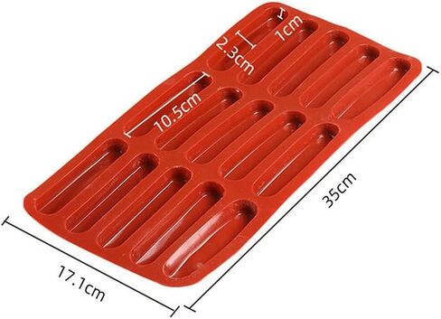 15-Cavity Commercial Grade Silicone Tiramisu Mold, Non-Stick Lady Finger Baking Tray, High Temperature Resistant DIY Baking Tool for Household & Bakery in Kuwait