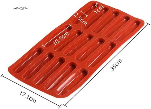 15-Cavity Commercial Grade Silicone Tiramisu Mold, Non-Stick Lady Finger Baking Tray, High Temperature Resistant DIY Baking Tool for Household & Bakery in Kuwait
