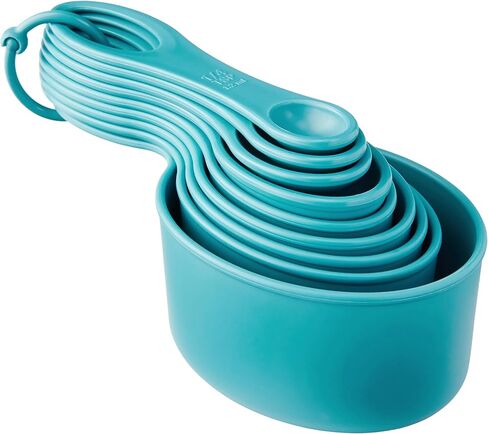 Plastic Kitchen Tools Set, 28pc – Includes Silicone Spatulas, Measuring Cups & Spoons, Colander, Pizza Cutter, Ice Cream Scoop – Teal in Kuwait